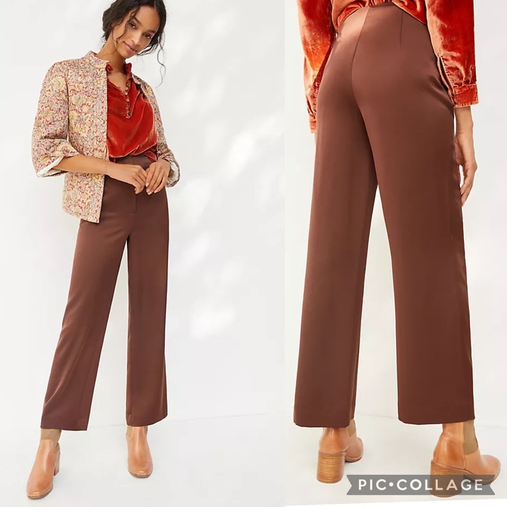 NWT Anthropologie Scotch & Soda Elfreda Wide-Leg Pant Brown Medium Women Trouser